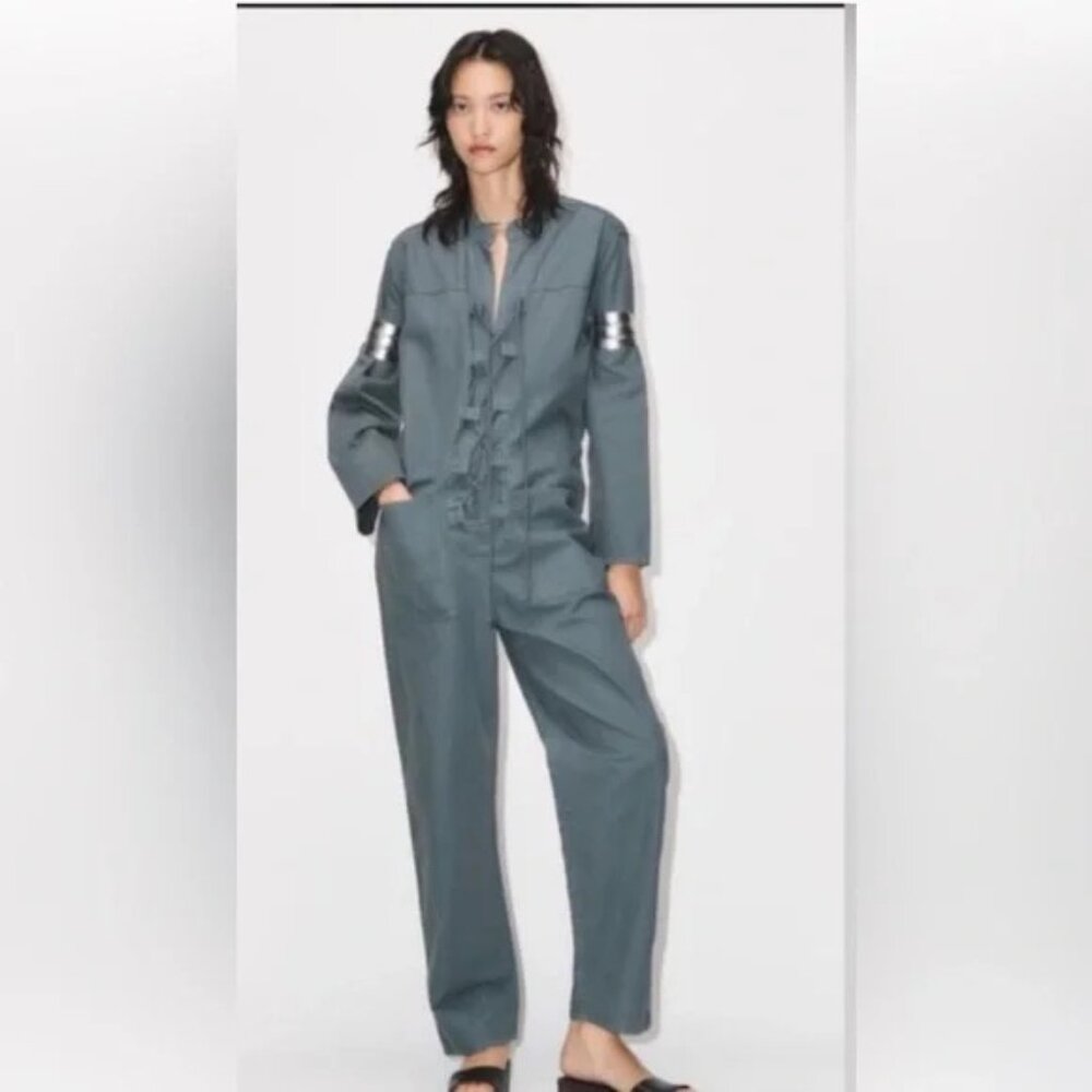 Women's Zara The Amelia Jumpsuit Cotton Linen Size S - Picture 1 of 5